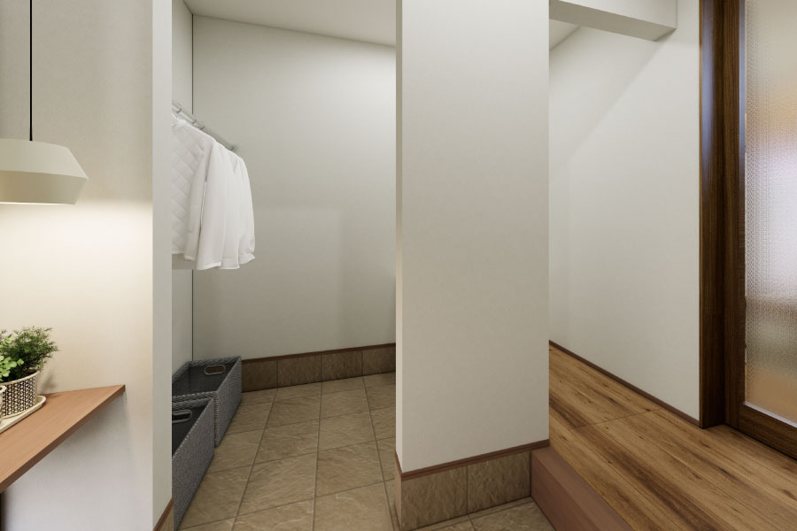 座る、置く、話す。玄関に生まれる、ささやかなゆとり。